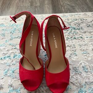 Sun + Stone Vibrant Red Women's Heels